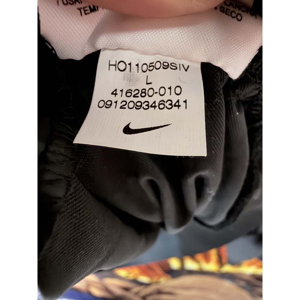 Nike Men's Pullover Windbreaker Jacket Large Black V-Neck Long Sleeve Pockets - Picture 6 of 7